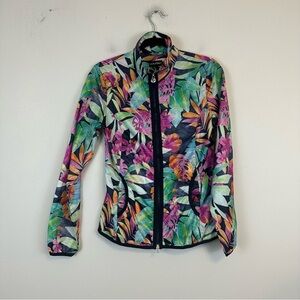 Golfino | Colorful Tropical Floral Lightweight Zip Front Jacket Size 4